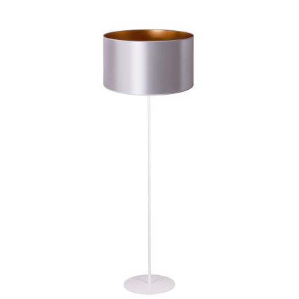Duolla - Lámpara de pie CANNES 1xE27/15W/230V diá. 45 cm plata/cobre/blanco