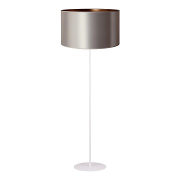 Duolla - Lámpara de pie CANNES 1xE27/15W/230V diá. 45 cm plata/cobre/blanco