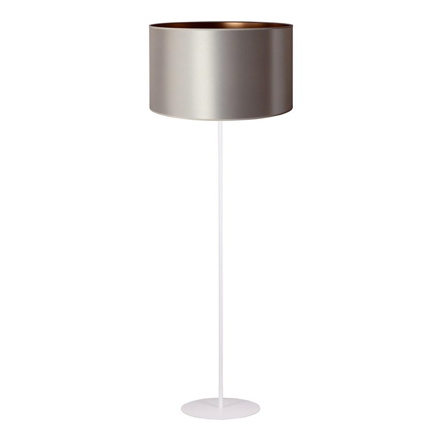 Duolla - Lámpara de pie CANNES 1xE27/15W/230V diá. 45 cm plata/cobre/blanco