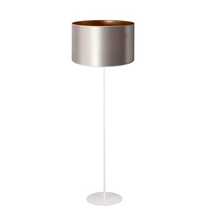 Duolla - Lámpara de pie CANNES 1xE27/15W/230V diá. 45 cm plata/cobre/blanco