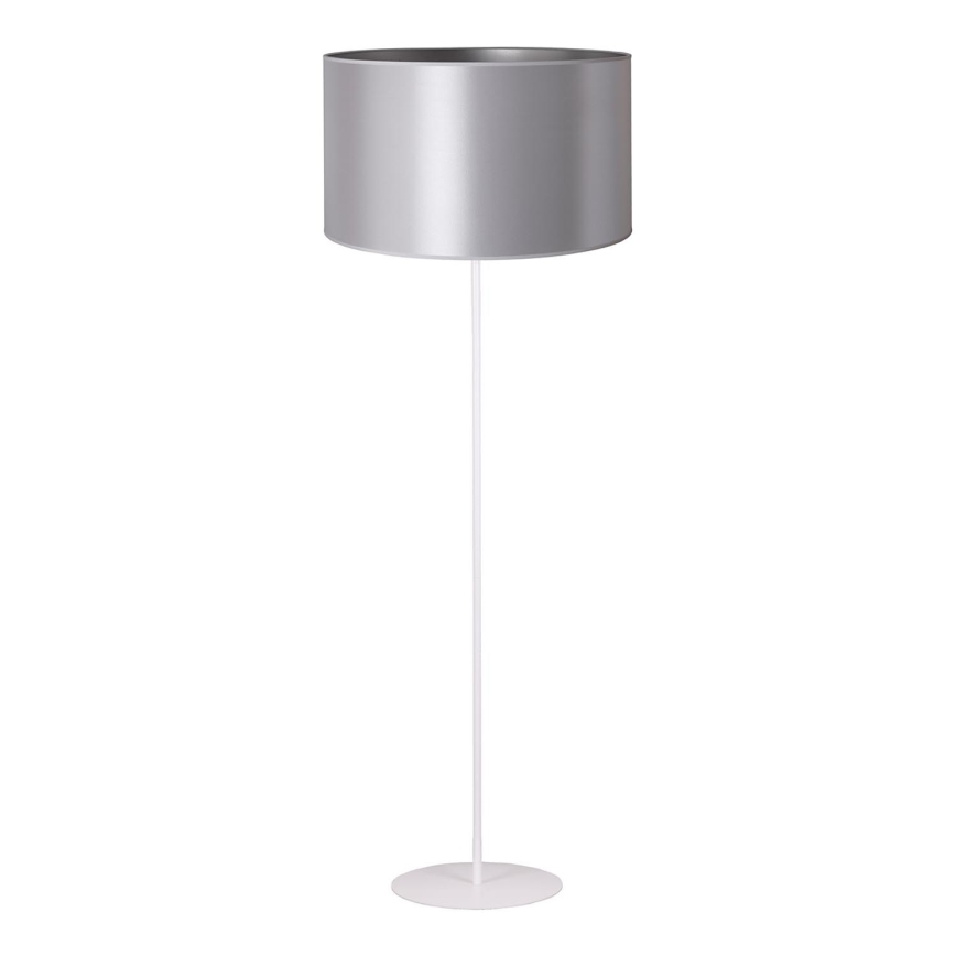 Duolla - Lámpara de pie CANNES 1xE27/15W/230V Ø 45 cm plata/blanco