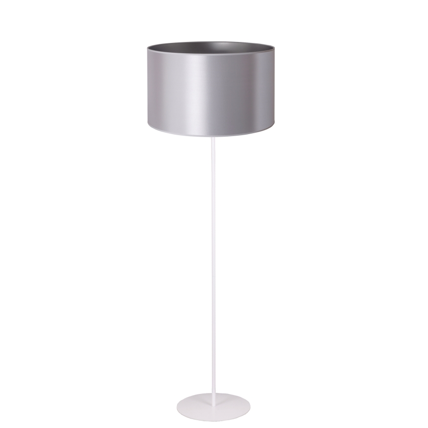 Duolla - Lámpara de pie CANNES 1xE27/15W/230V Ø 45 cm plata/blanco