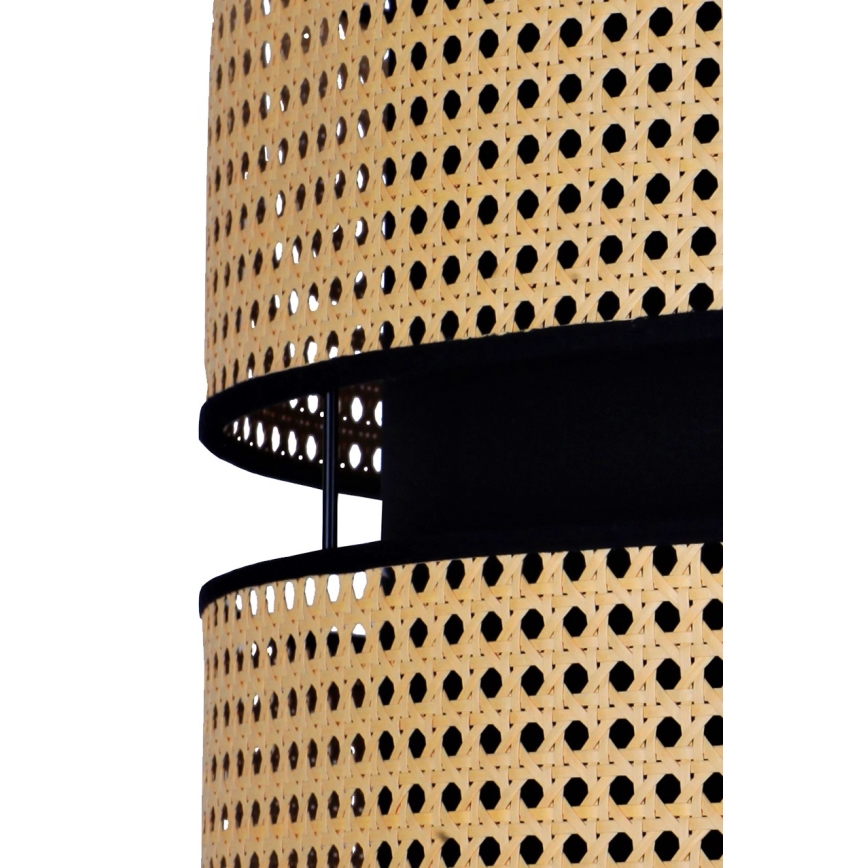 Duolla - Lámpara de pie DUO 1xE27/15W/230V diá. 40 cm ratán/negro