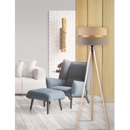 Duolla - Lámpara de pie DUO 1xE27/60W/230V diá. 44 cm beige/gris/beige