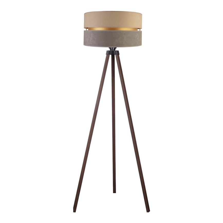 Duolla - Lámpara de pie DUO 1xE27/60W/230V diá. 44 cm beige/gris/marrón