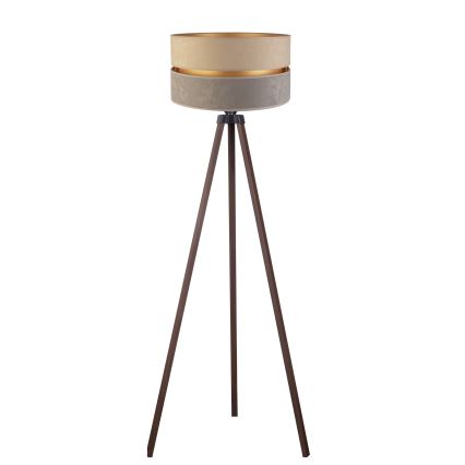 Duolla - Lámpara de pie DUO 1xE27/60W/230V diá. 44 cm beige/gris/marrón