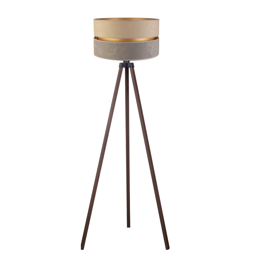 Duolla - Lámpara de pie DUO 1xE27/60W/230V diá. 44 cm beige/gris/marrón