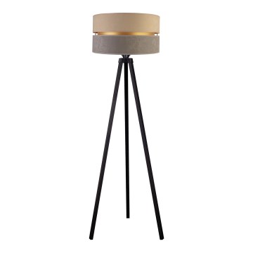 Duolla - Lámpara de pie DUO 1xE27/60W/230V diá. 44 cm beige/gris/wenge