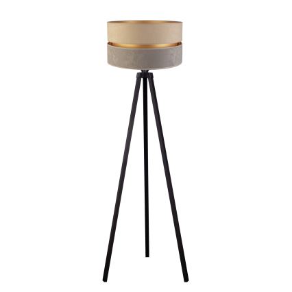 Duolla - Lámpara de pie DUO 1xE27/60W/230V diá. 44 cm beige/gris/wenge
