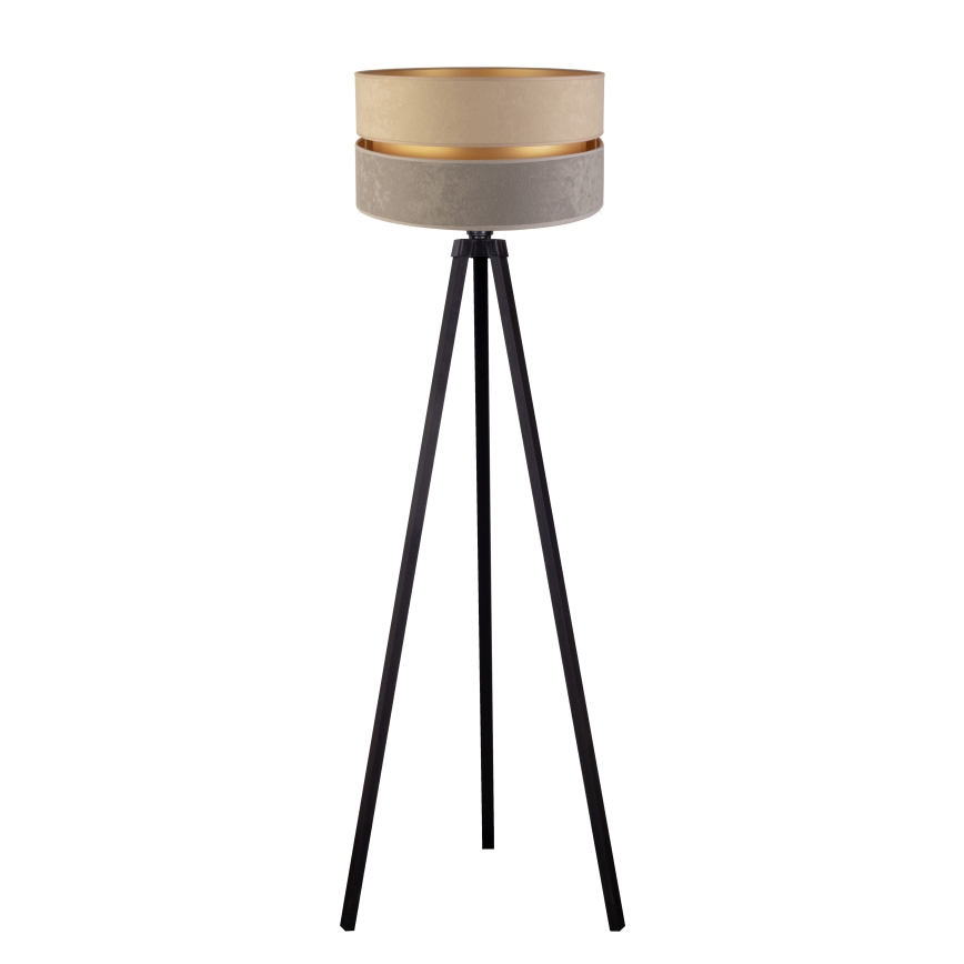 Duolla - Lámpara de pie DUO 1xE27/60W/230V diá. 44 cm beige/gris/wenge