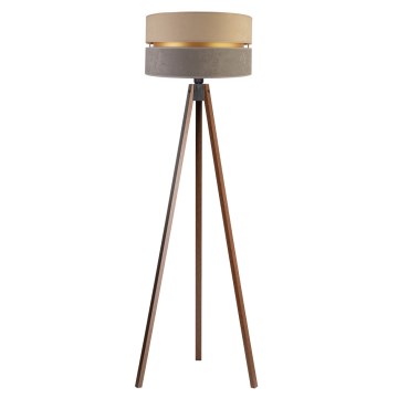 Duolla - Lámpara de pie DUO 1xE27/60W/230V diá. 44 cm beige/gris/wenge