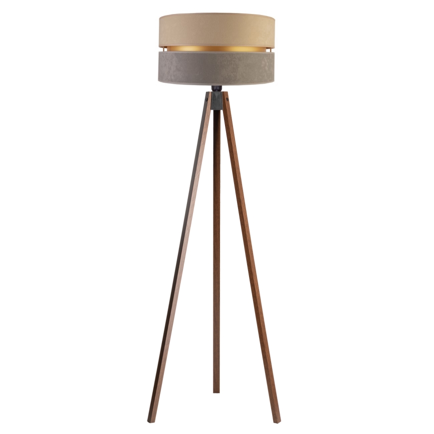 Duolla - Lámpara de pie DUO 1xE27/60W/230V diá. 44 cm beige/gris/wenge