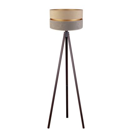 Duolla - Lámpara de pie DUO 1xE27/60W/230V diá. 44 cm beige/gris/wenge