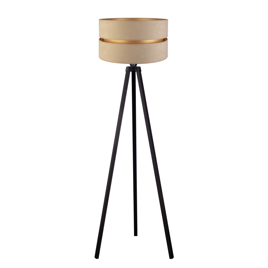Duolla - Lámpara de pie DUO 1xE27/60W/230V diá. 44 cm beige/wenge