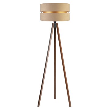 Duolla - Lámpara de pie DUO 1xE27/60W/230V diá. 44 cm beige/wenge