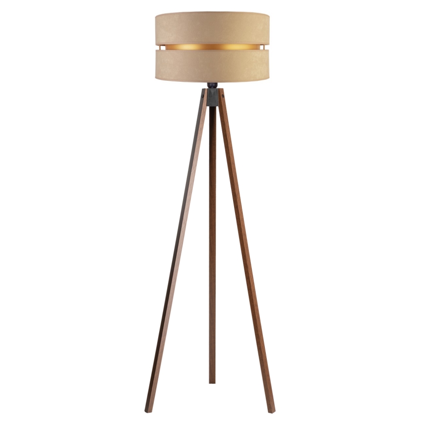 Duolla - Lámpara de pie DUO 1xE27/60W/230V diá. 44 cm beige/wenge
