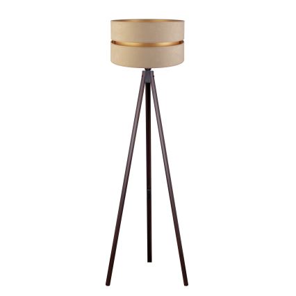 Duolla - Lámpara de pie DUO 1xE27/60W/230V diá. 44 cm beige/wenge