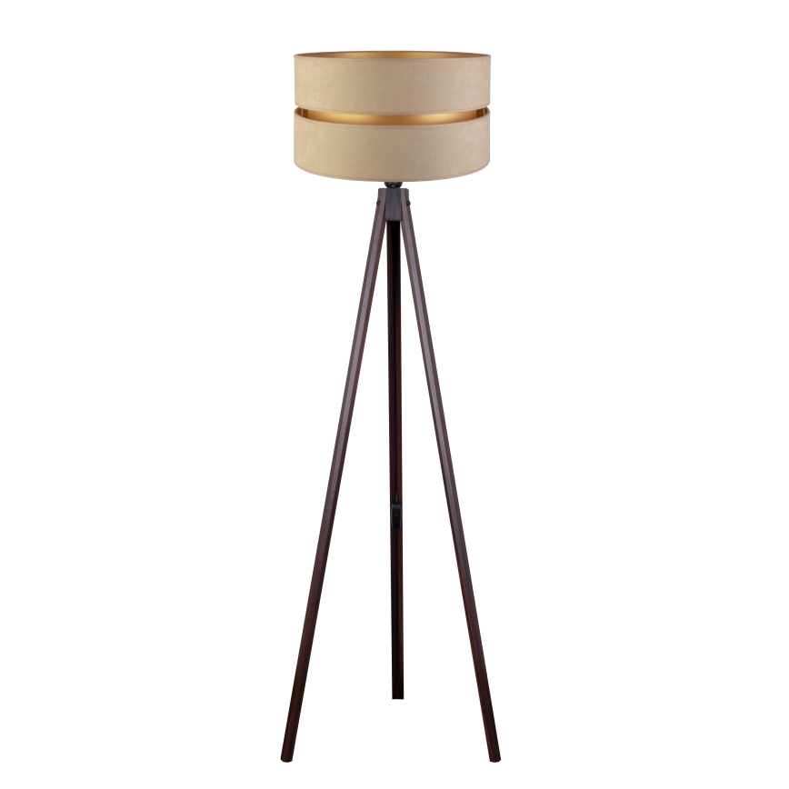 Duolla - Lámpara de pie DUO 1xE27/60W/230V diá. 44 cm beige/wenge