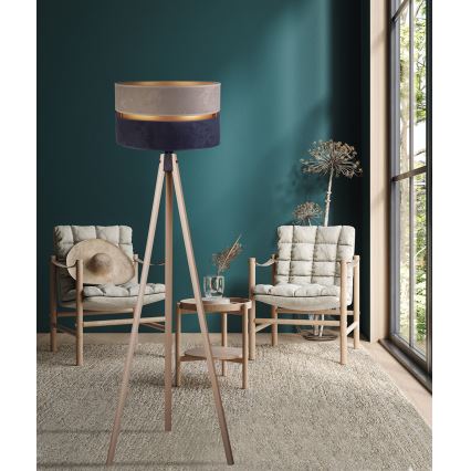 Duolla - Lámpara de pie DUO 1xE27/60W/230V diá. 44 cm gris/azul/beige