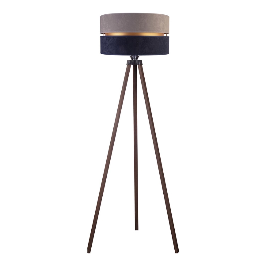 Duolla - Lámpara de pie DUO 1xE27/60W/230V diá. 44 cm gris/azul/marrón