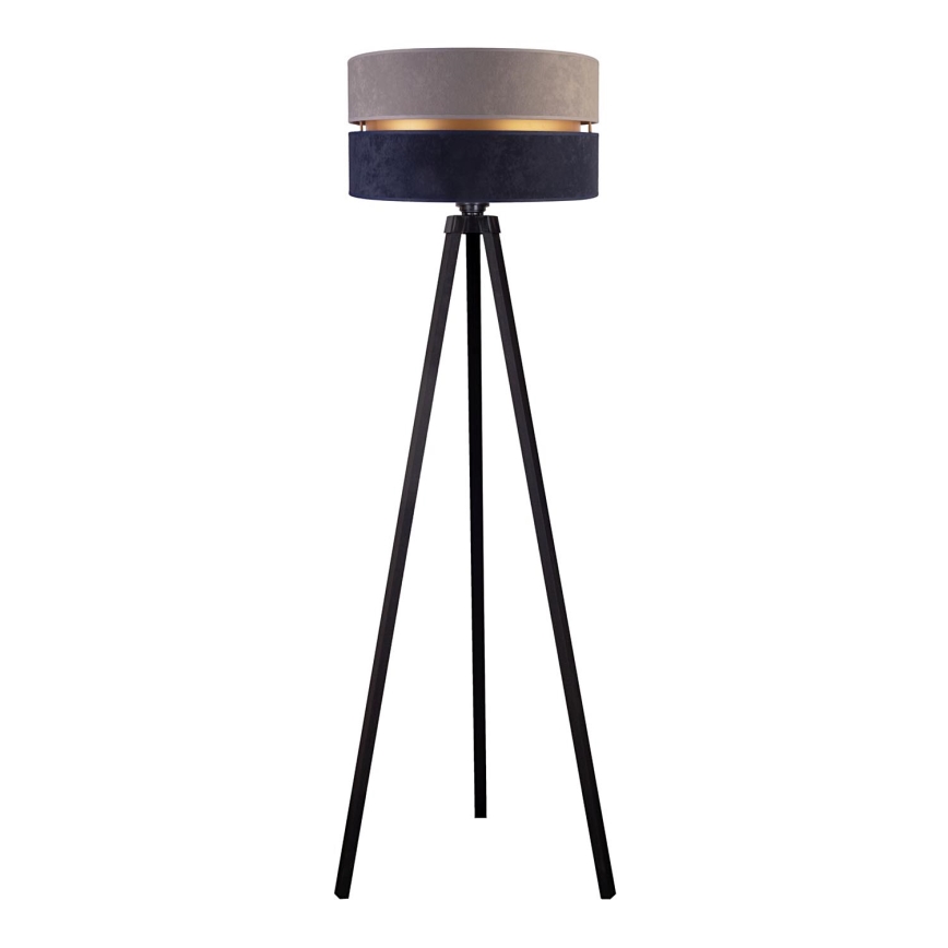 Duolla - Lámpara de pie DUO 1xE27/60W/230V diá. 44 cm gris/azul/wenge