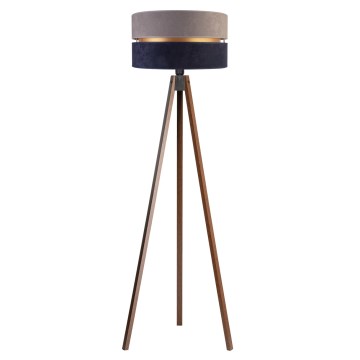Duolla - Lámpara de pie DUO 1xE27/60W/230V diá. 44 cm gris/azul/wenge