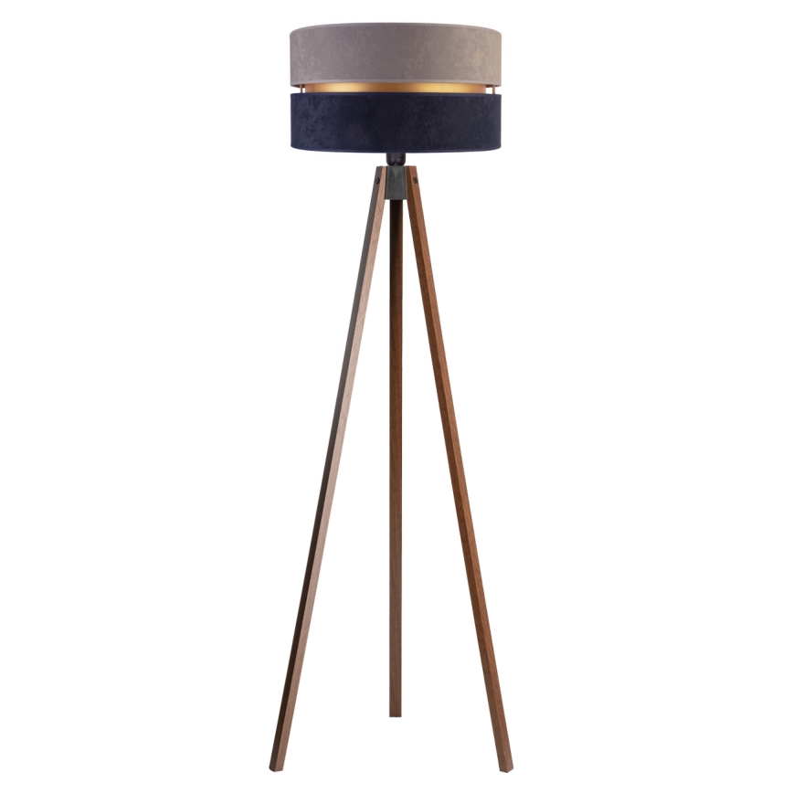 Duolla - Lámpara de pie DUO 1xE27/60W/230V diá. 44 cm gris/azul/wenge