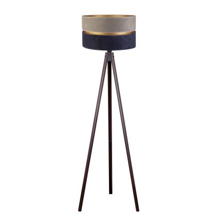 Duolla - Lámpara de pie DUO 1xE27/60W/230V diá. 44 cm gris/azul/wenge