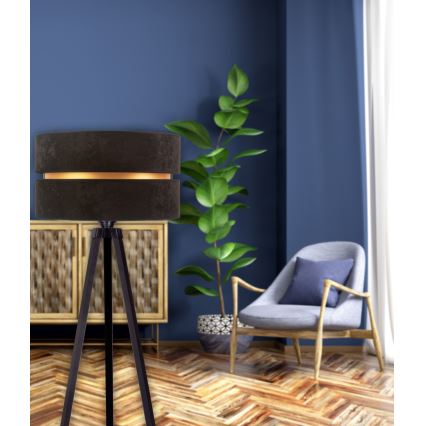 Duolla - Lámpara de pie DUO 1xE27/60W/230V diá. 44 cm negro/wenge