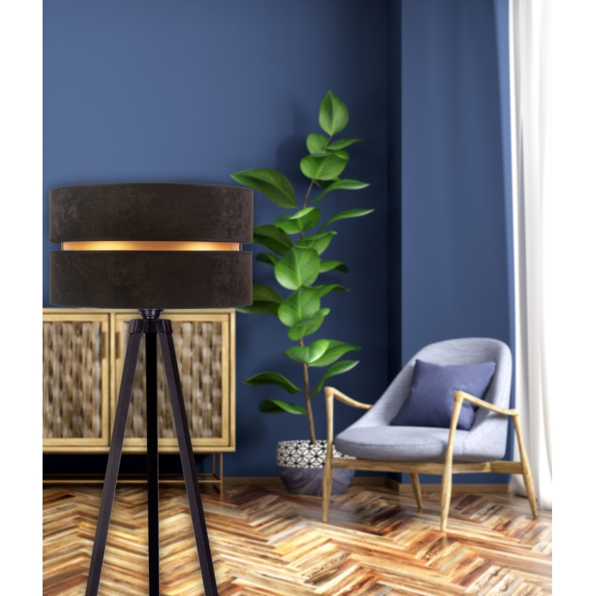 Duolla - Lámpara de pie DUO 1xE27/60W/230V diá. 44 cm negro/wenge