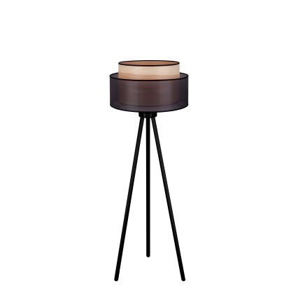 Duolla - Lámpara de pie WOOD BOHO 1xE27/15W/230V diá. 45 cm negro/beige