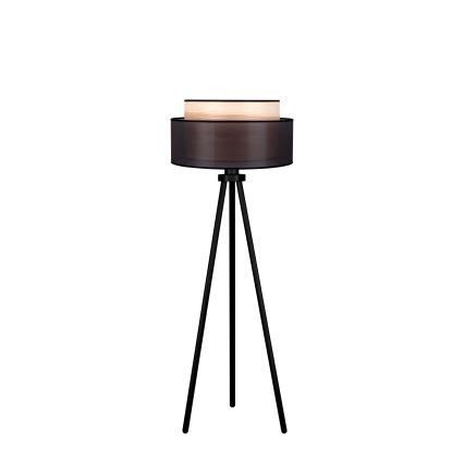Duolla - Lámpara de pie WOOD BOHO 1xE27/15W/230V diá. 45 cm negro/beige