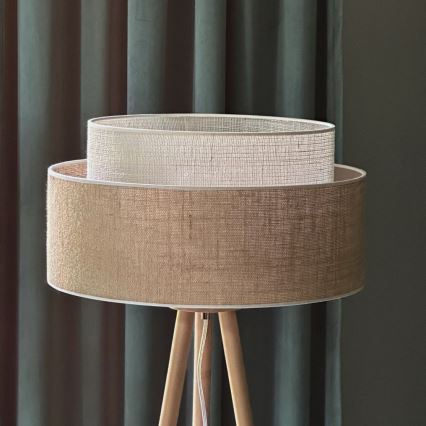 Duolla - Lámpara de pie YUTE BOHO 1xE27/15W/230V diá. 45 cm marrón/color crema