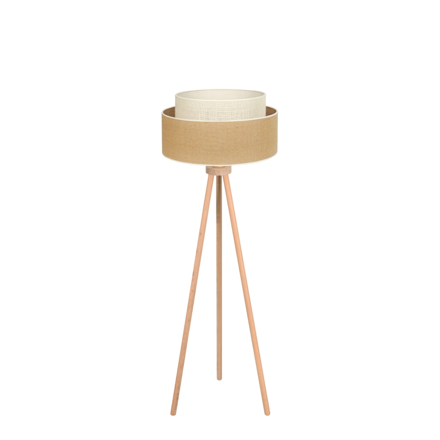 Duolla - Lámpara de pie YUTE BOHO 1xE27/15W/230V diá. 45 cm marrón/color crema