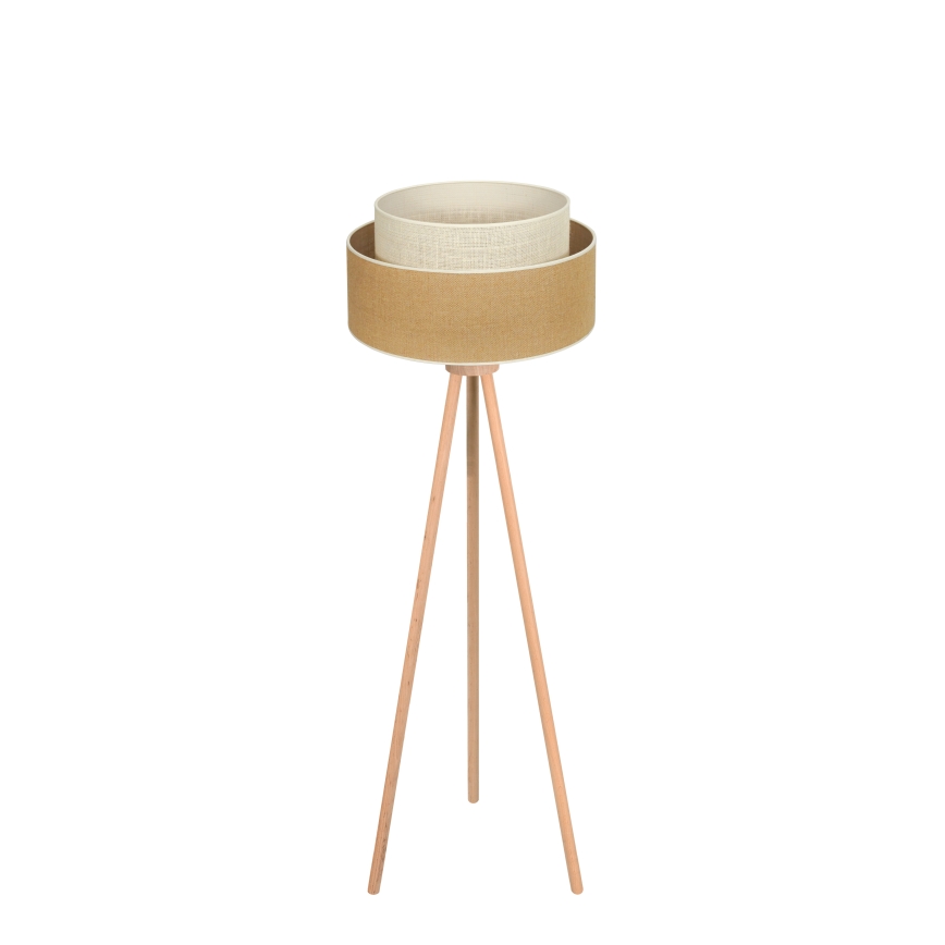 Duolla - Lámpara de pie YUTE BOHO 1xE27/15W/230V diá. 45 cm marrón/color crema