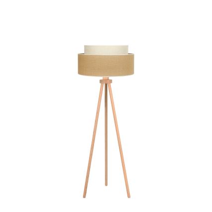 Duolla - Lámpara de pie YUTE BOHO 1xE27/15W/230V diá. 45 cm marrón/color crema