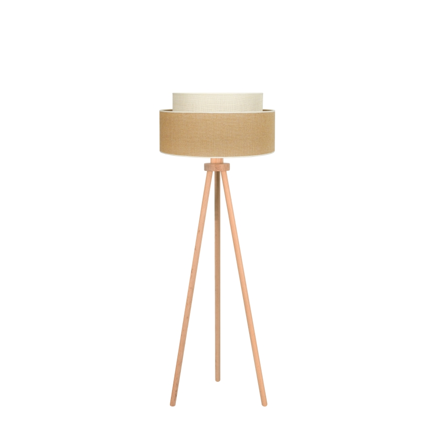 Duolla - Lámpara de pie YUTE BOHO 1xE27/15W/230V diá. 45 cm marrón/color crema