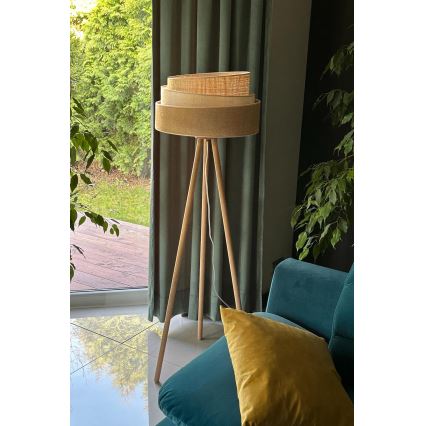 Duolla - Lámpara de pie YUTE TRIO 1xE27/15W/230V diá. 45 cm marrón/gris/beige