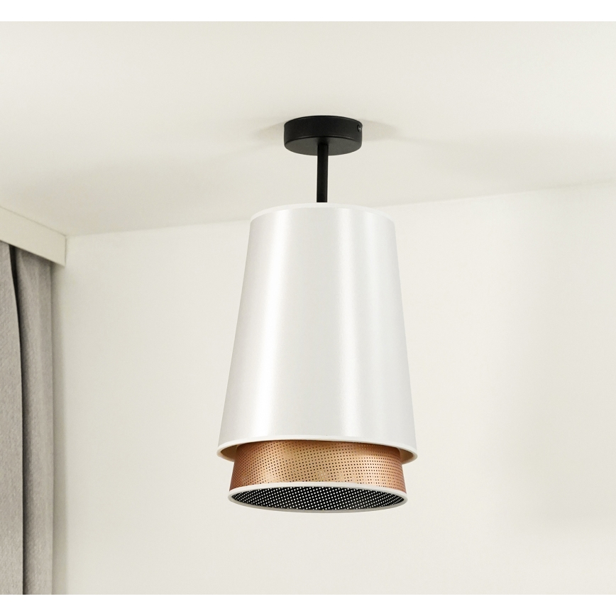 Duolla - Lámpara de techo BELL SHINY 1xE27/15W/230V diá. 25 cm blanco/cobre