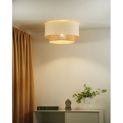 Duolla - Lámpara de techo BOHO 1xE27/15W/230V Ø 45 cm beige/marrón