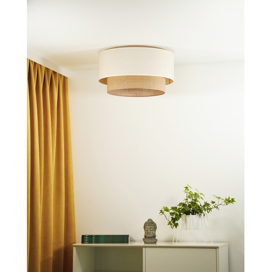 Duolla - Lámpara de techo BOHO 1xE27/15W/230V Ø 45 cm beige/marrón