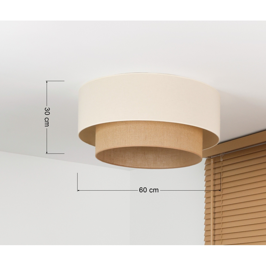 Duolla - Lámpara de techo BOHO 3xE27/15W/230V Ø 60 cm crema/beige