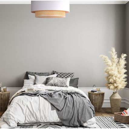Duolla - Lámpara de techo BOHO 3xE27/15W/230V Ø 60 cm crema/rattán