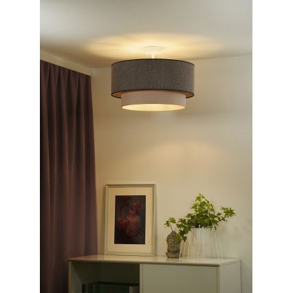 Duolla - Lámpara de techo BOHO ECO RECYCLING 1xE27/15W/230V diá. 45 cm marrón/color crema
