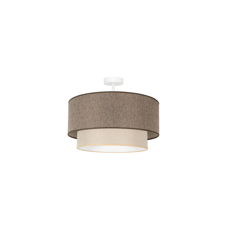 Duolla - Lámpara de techo BOHO ECO RECYCLING 1xE27/15W/230V diá. 45 cm marrón/color crema