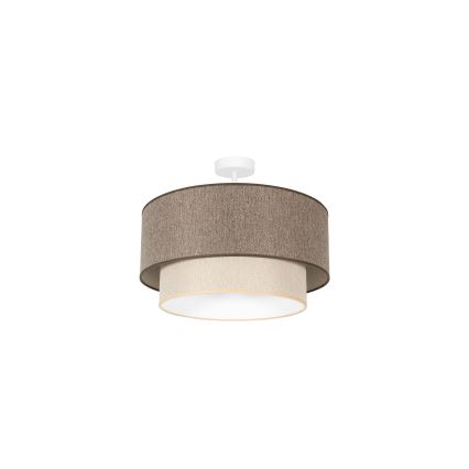 Duolla - Lámpara de techo BOHO ECO RECYCLING 1xE27/15W/230V diá. 45 cm marrón/color crema