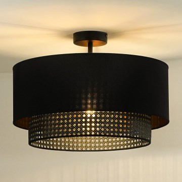 Duolla - Lámpara de techo BOHO RATTAN 1xE27/15W/230V diá. 45 cm negro