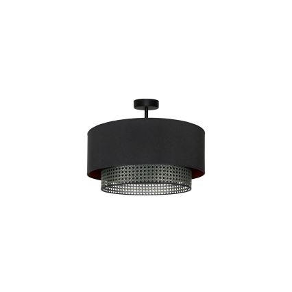 Duolla - Lámpara de techo BOHO RATTAN 1xE27/15W/230V diá. 45 cm negro
