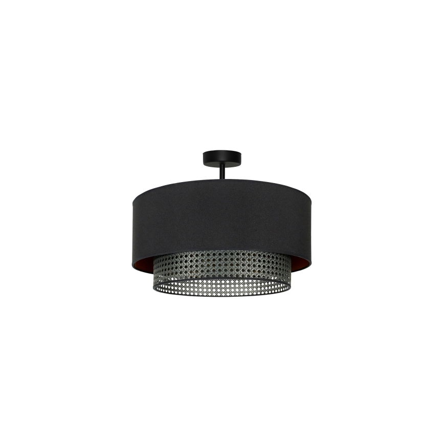 Duolla - Lámpara de techo BOHO RATTAN 1xE27/15W/230V diá. 45 cm negro