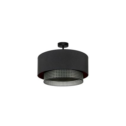 Duolla - Lámpara de techo BOHO RATTAN 1xE27/15W/230V diá. 45 cm negro